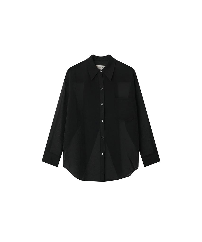 Meibeoyu Deia Cross Blouse _ Black