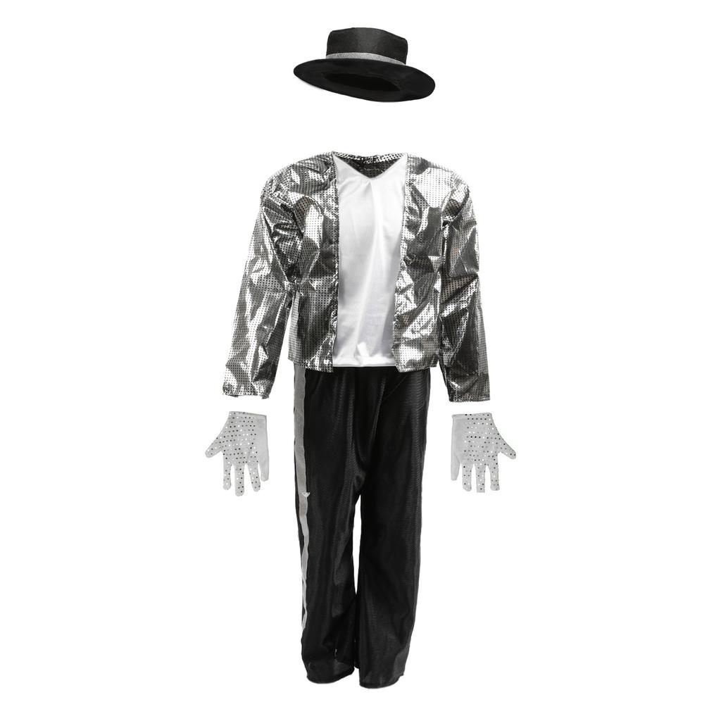 70Michael Jackson costume for a masquerade ball, Halloween, or children's party; retro hippie outfit
