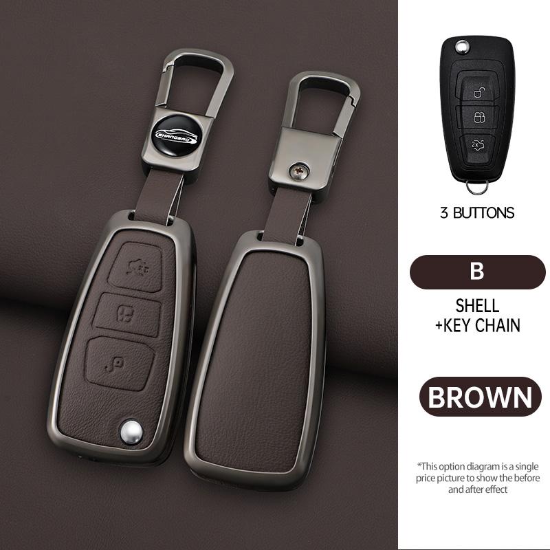 3 Buttons Car Key Case For Ford C-Max Mondeo Kuga Fiesta Titanium Ford Focus 3 4 St Mk3 Mk4 Key Fob Cover Case Bag