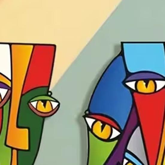 3 Pcs Abstract Face Wood Wall Art Minimalism Face Wall Sculpture Geometric Line Wall Hanging Sign for Living Room Bedroom Bathroom Porch Fence