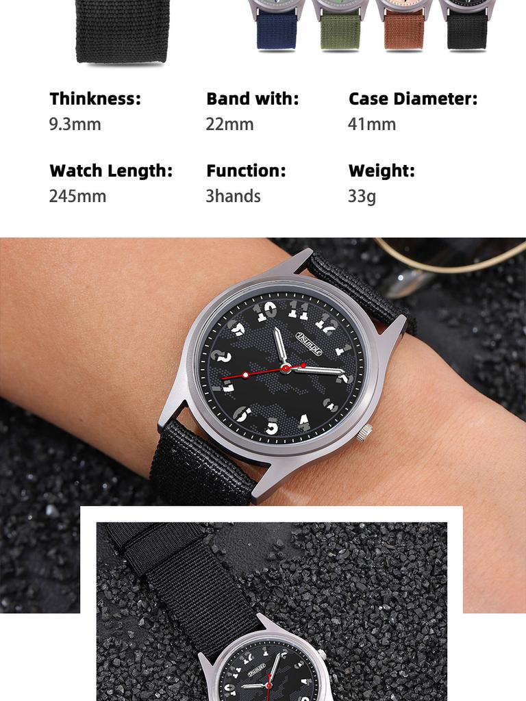 Fashion Mens Sports Watches for Men Luxury Nylon Quartz Wrist Watch Calendar Luminous Clock Man Business Casual Watch