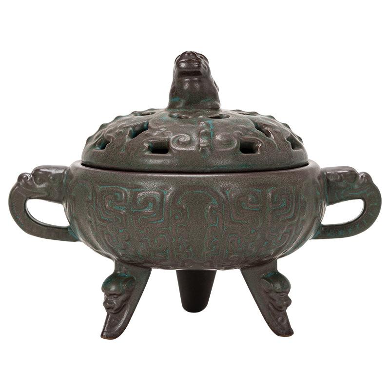 Retro Pixiu plate incense burner household indoor incense burner incense sandalwood burner agarwood mosquito coil tray
