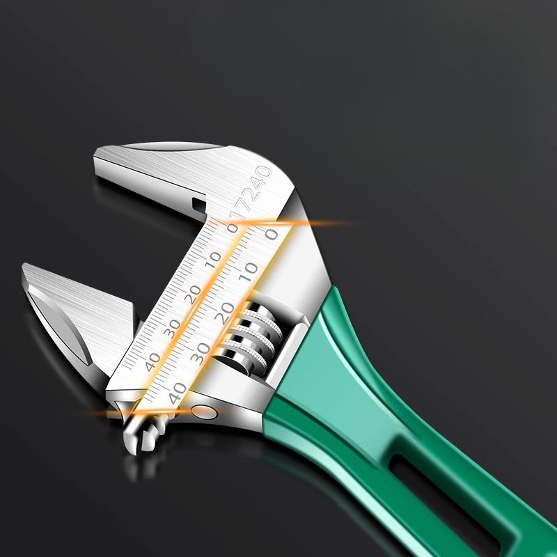 6/8 Inch Adjustable Wrench Mini Monkey Short Handle Spanner Material Laser Scale Rubber Wrapped Key