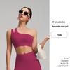 New Style Nude Feel One-Shoulder Yoga Set with High-Waisted Breathable Skirt for Tennis & Running