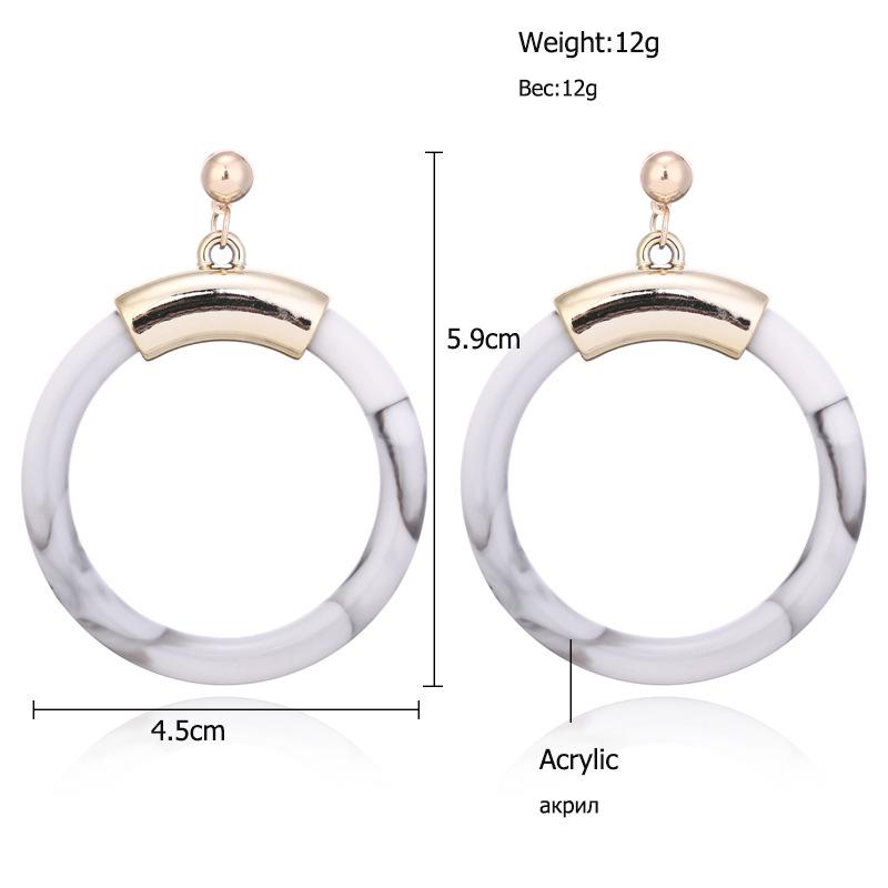 European and American fashion large circle hollow earrings temperament acrylic versatile earrings