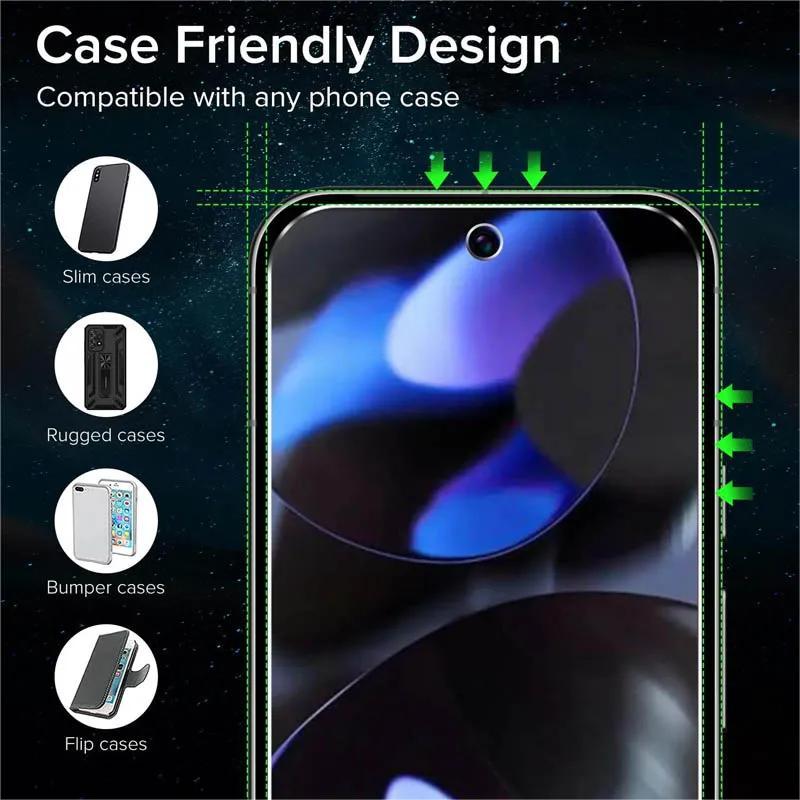 5pcs Fingerprint Unlock Premium Tempered Glass for Google Pixel 10 Pixel 10 Pro XL Pixel 9 Pro 9A Pixel 9Pro XL Screen Protector Glass Flim