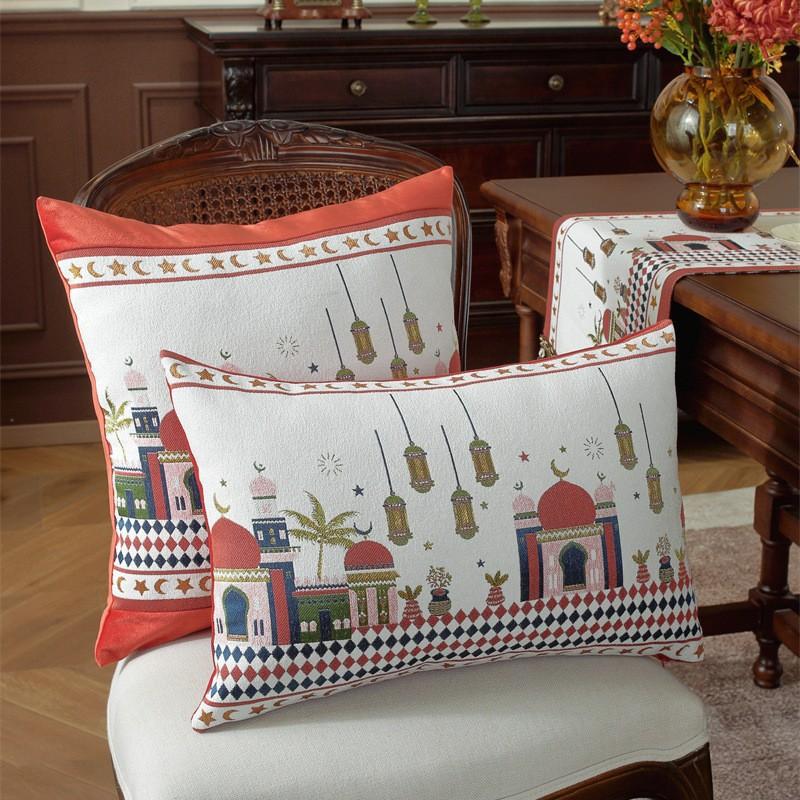 Woven Jacquard Star Moon Castle Camel Cushion Cover Living Room Sofa Decorative Pillowcase