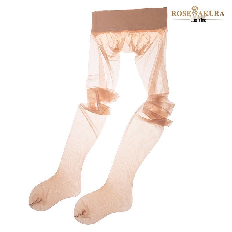 Luoying 360 Seamless Transparent Toe Ultra-Thin Open Crotch Pantyhose 7301 for Women