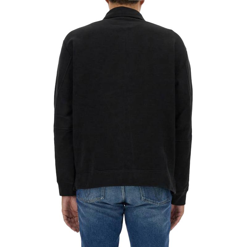 Stone Island Embroidered Logo Long Sleeve Polo Shirt Men tops Black 811565120-V0029