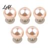 No-sew Shirt Buttons 5Pcs Fake Pearl for Clothing Removable Decorative Brooch Pins No Neckline Fixation Clips Sew Safety Pins Embellishment Elegant