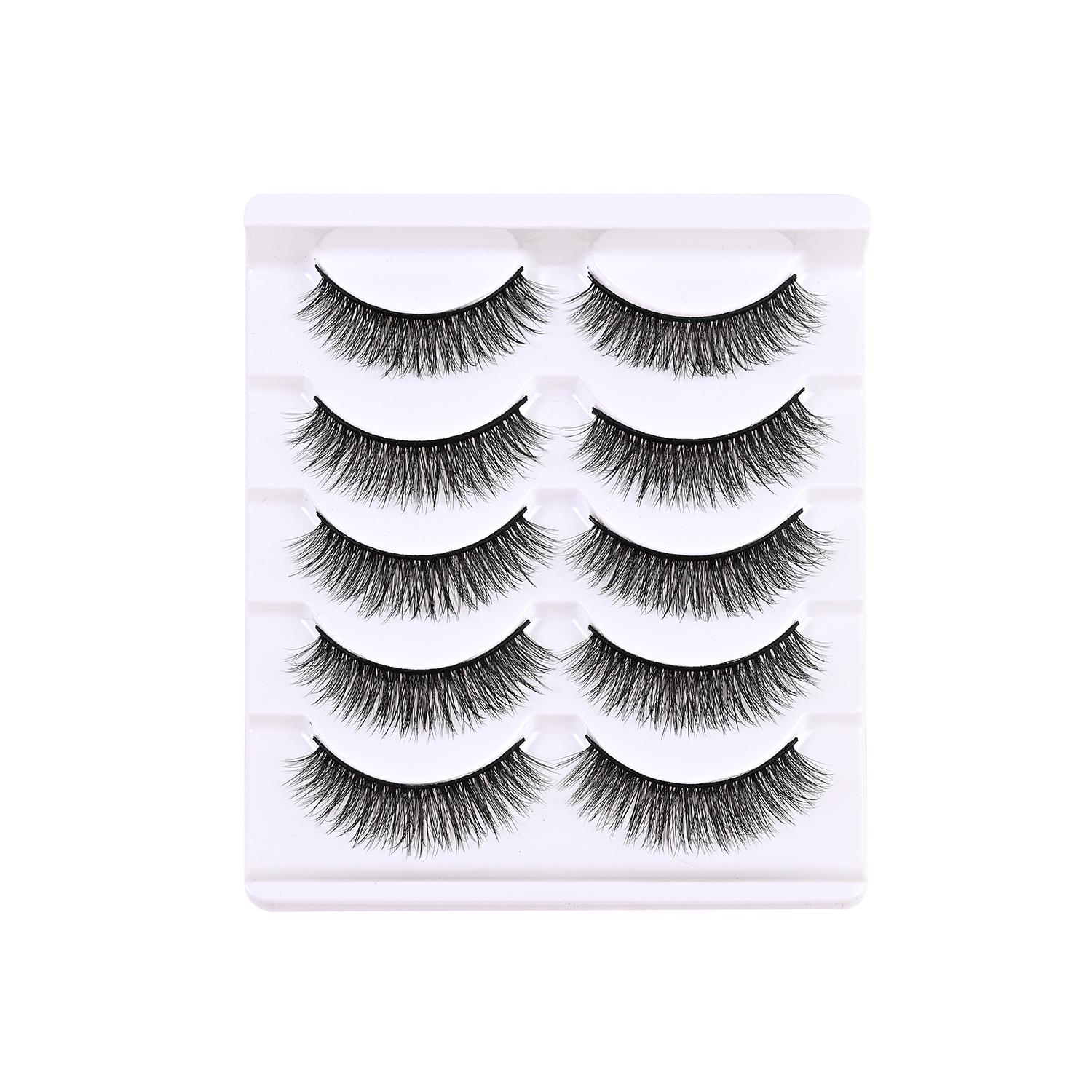 

Натуральные многослойные накладные ресницы: Трансграничный набор из пяти пар, деликатный, мягкий и проработанный от корней до кончиков