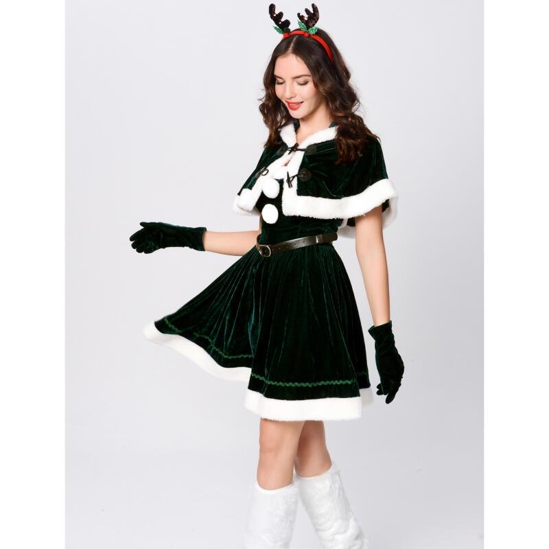 

Рождественский наряд королевы, сценический костюм, новогодние вечерние платья, головной убор с изображением лося и оленя, рождественские платья для женщин и девочек, рождественские платья