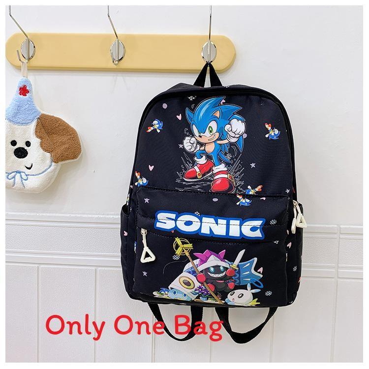 Sonic Cartoon Letter Kids Lightweight Nylon Backpack For Daycare And Travel