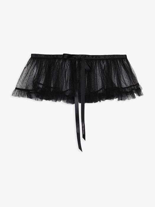 PINK PINEAPPLE TUTU APRON SKIRT_BLACK BLACK_FREE