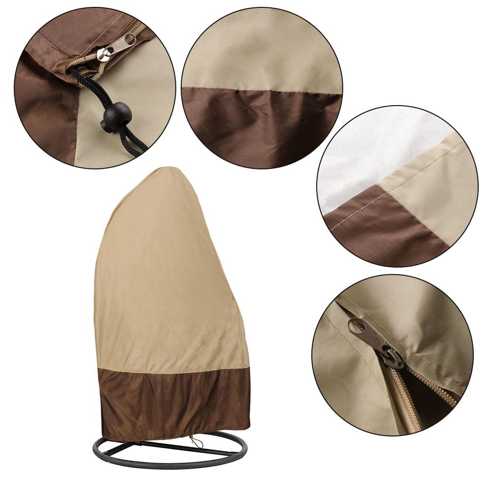 Waterproof Swing Chair Cover for Garden Outdoor Beige Coffee 190x115cm