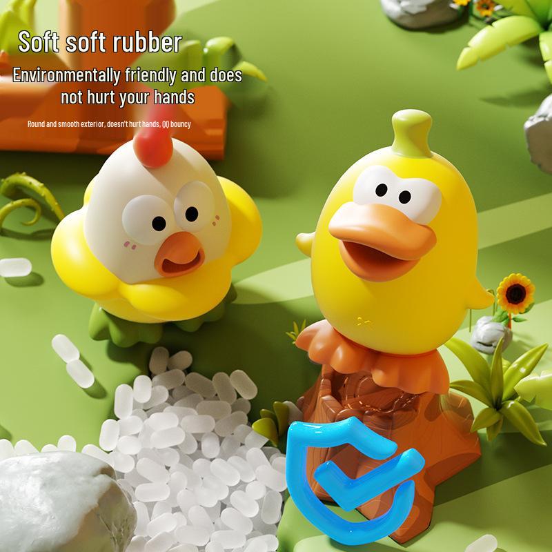 Cartoon Duck Decompression Squeeze Toy - Fun Pointy Chicken Sound for Kids