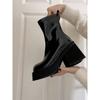 Black French Super High Heel Martin Boots Women's Autumn New Retro Skinny Versatile Coarse Heel Small Boots