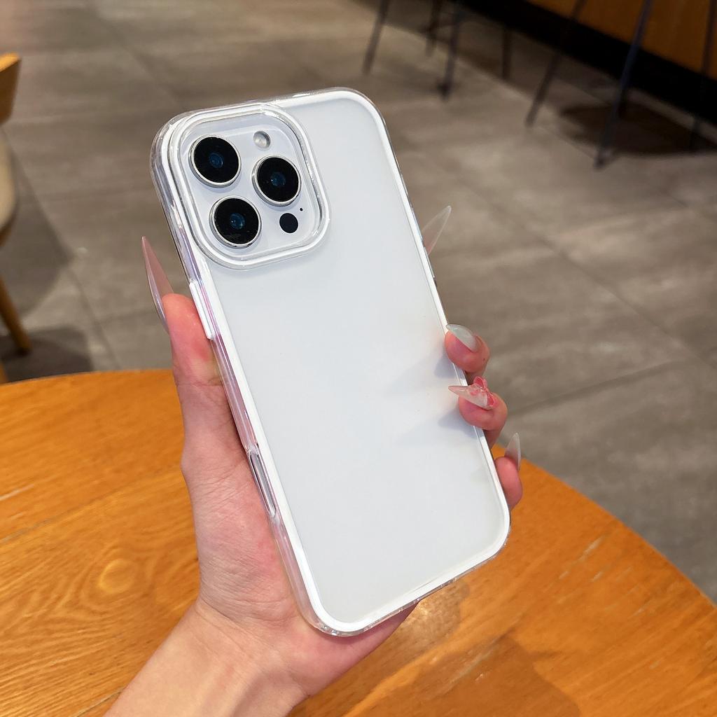 Applicable To Apple 16 Mobile Phone Case Three-in-one Matte IPhone 15 Promax Anti-slip Colored Edge 14 Simple Protective Case