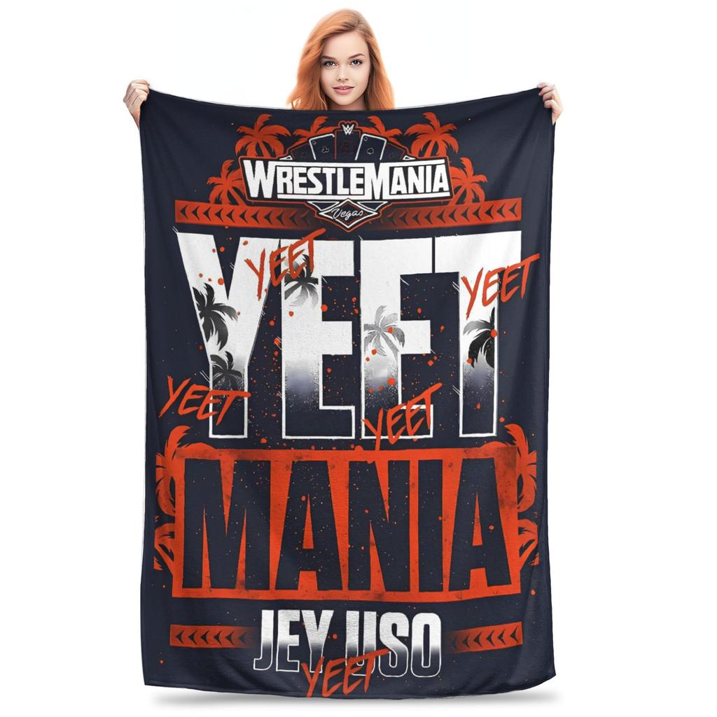 JEY YEET USO Wrestling Hřejivá deka Dětská plyšová přehozová deka Vtipný přehoz na pohovku Křeslo Flanelová přikrývka Potah na rozkládací pohovku