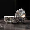 Chinese court high-grade light luxury entangled lotus pattern small tea cup blue and white white porcelain single