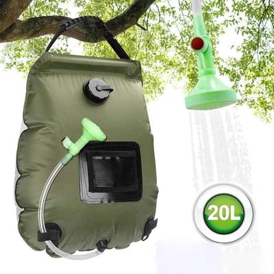 1 Stück Wasserbeutel 20L Outdoor Camping Wandern Solar Duschbeutel Heizung Camping Dusche Klettern Trinkbeutel Schlauch Umschaltbarer Duschkopf