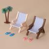 Multicolors Foldable Beach Chair Model Mini Doll Summer Vacation Chair  For OB11 Doll