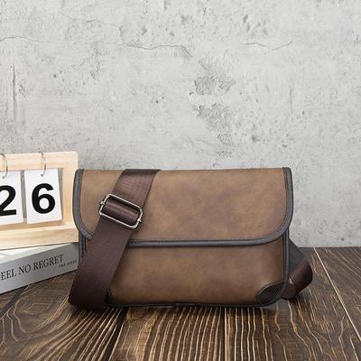 Men's Single Shoulder Crossbody Bag Urban Simple Tiger Head Bag Retro Color Men Bag Leather Small Bag