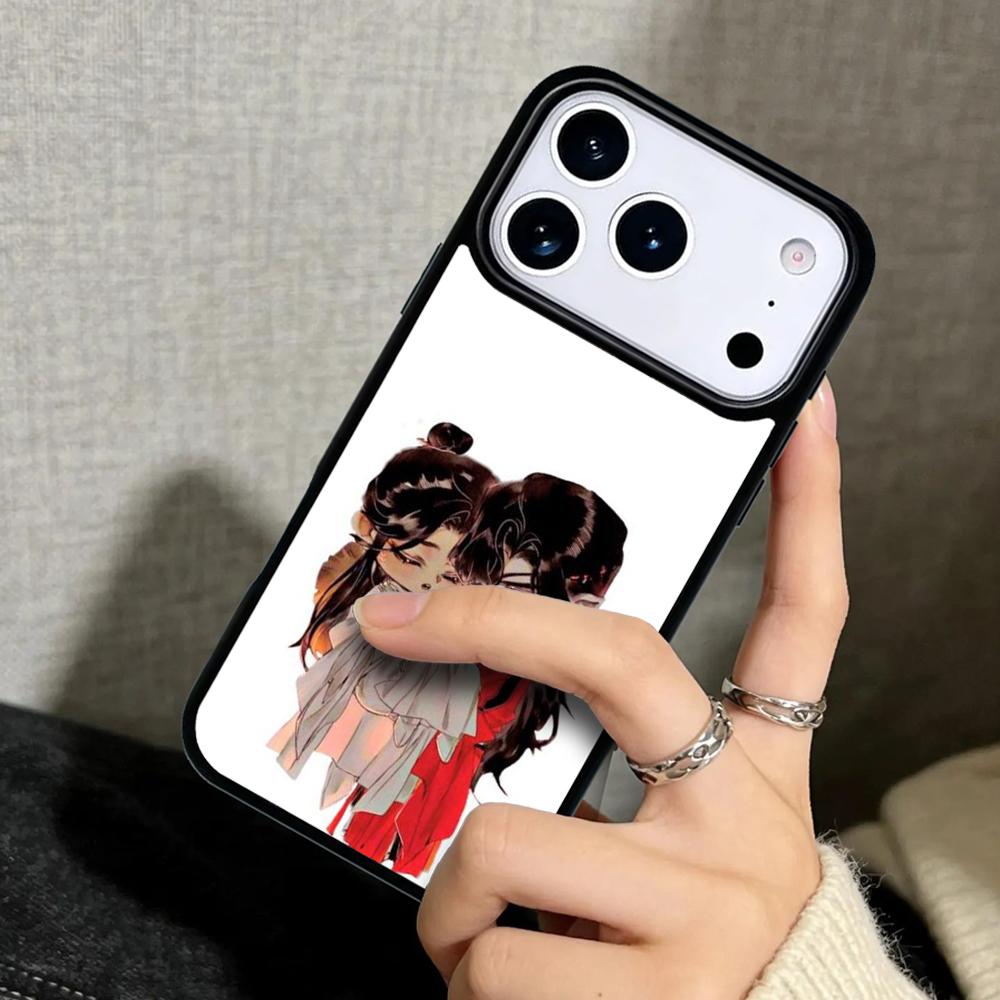Capa Case for iPhone 17 Air 16 Pro Max 15 Plus 11 13 Mini 14 12 Back Phone Cover Tian Guan Ci Fu hua cheng xie lian