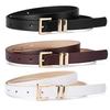 Elegant Pu Leather Womens Belt With Alloy Buckle Versatile And Simple Design For Dresses And Jeans