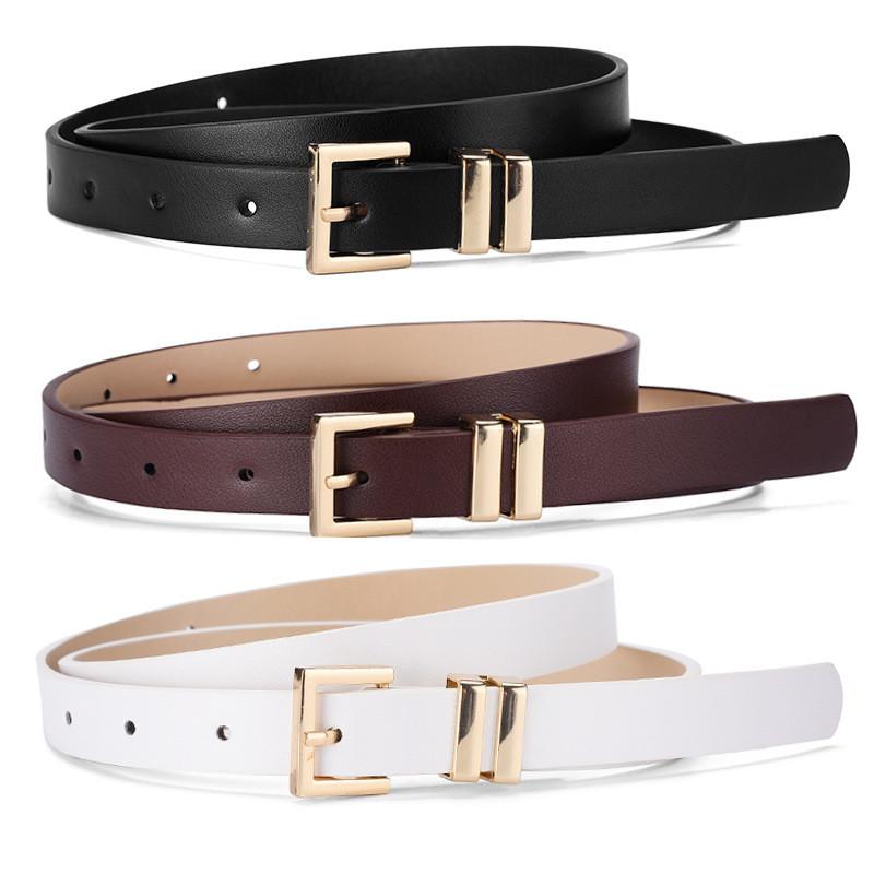 Elegant Pu Leather Womens Belt With Alloy Buckle Versatile And Simple Design For Dresses And Jeans