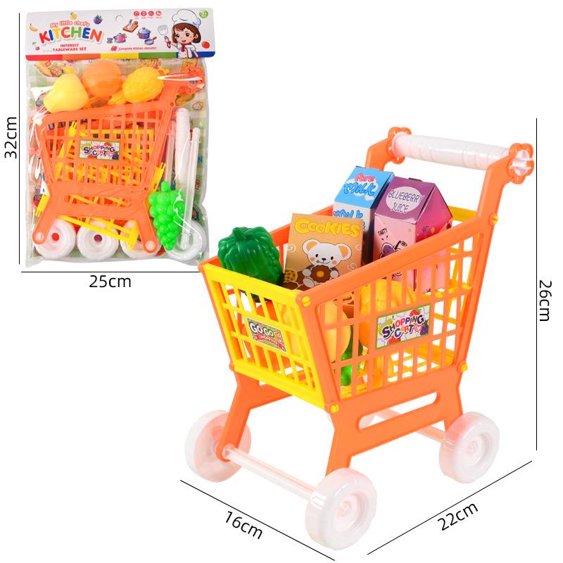 Children's Role-Playing Shopping Cart Toy with Fruits & Vegetables