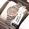 Poedagar relógio feminino ouro rosa moda relógios de quartzo top marca de luxo relógio de pulso feminino à prova d'água data semana presente namorada