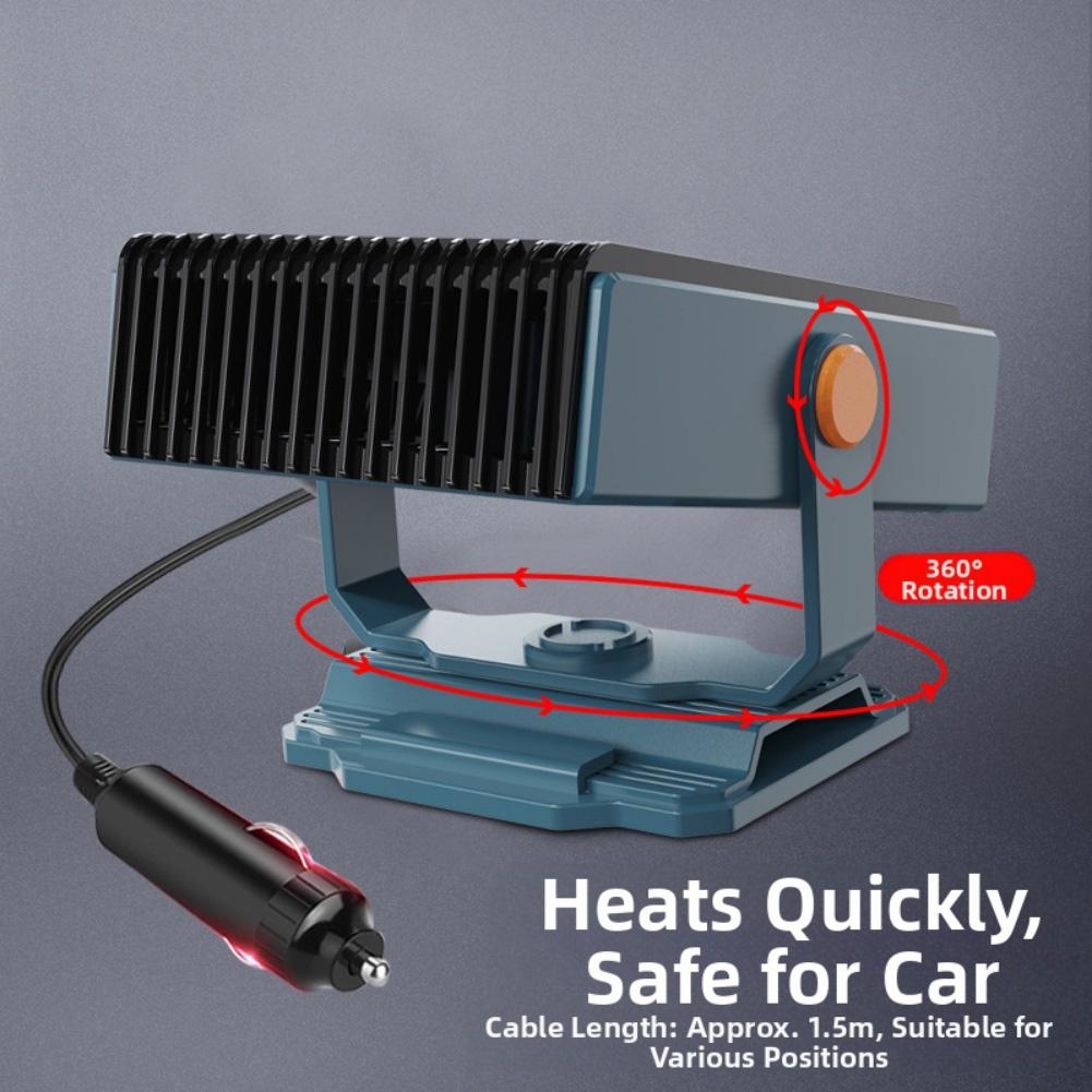 12V 150W Portable Car Heater Fan with 360 Degree Rotation Designed to Quickly Defrost Windshield and Heat Vehicle Cabin