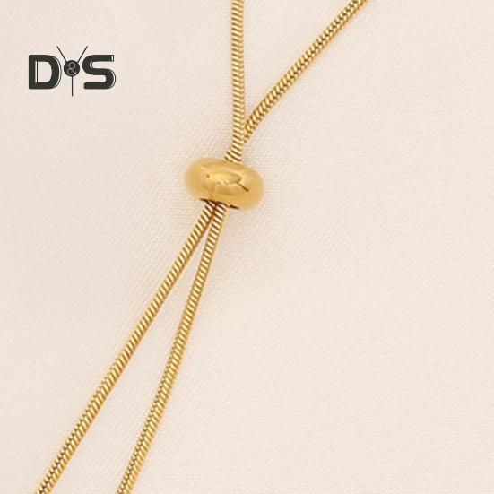 Water Drop Jewelry Adjustable Y Shape Slider Chain Necklace Golden Hoop Earrings for Weddings Parties