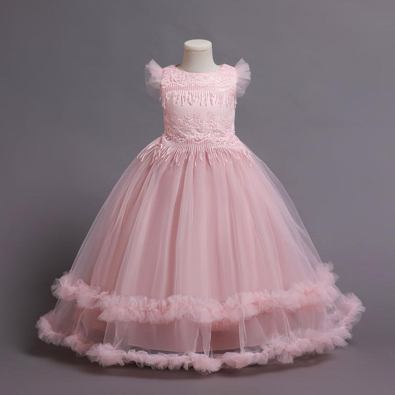 Floral Princess Ball Gown Dress for Girls 2-10 Years - Elegant Birthday/Party/Wedding Formal Dress with Petal Sleeves
