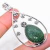 Indian Moss Agate Gemstone Handmade 925 Sterling Silver Jewelry Pendant 2.64"