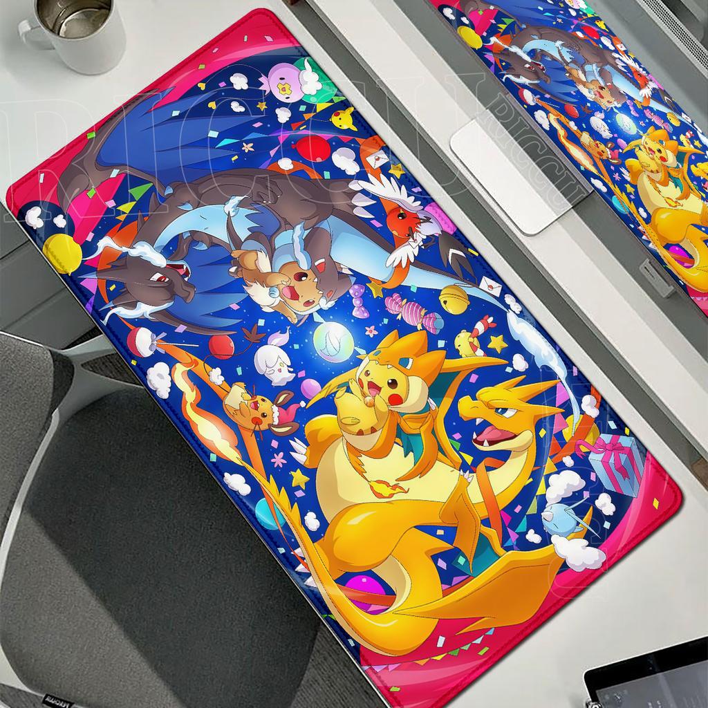 Gaming Pads HD Anime Large Desk Mat Pokmon Keyboard Extended Mousepad Office PC Desks Accessories Charizard XXL Gamer Mouse Pad