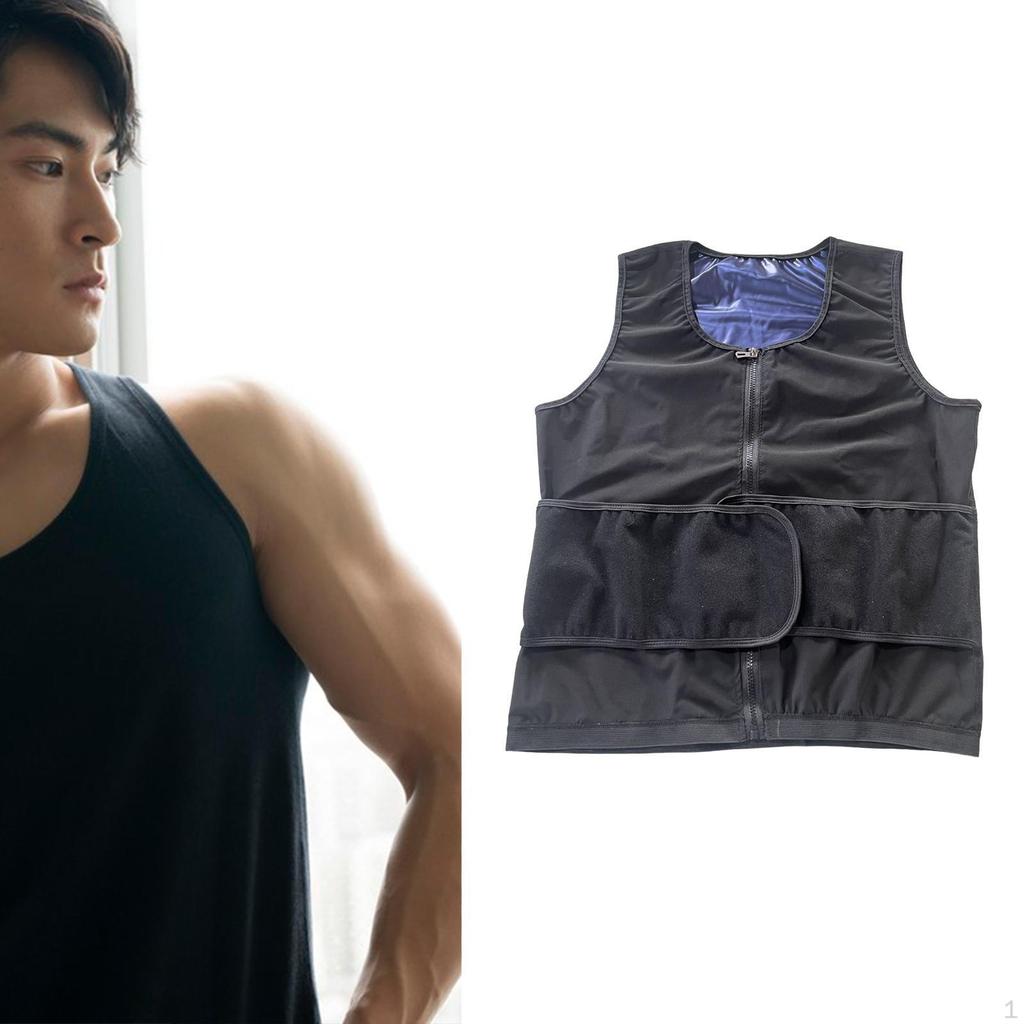 Body Shaping Sauna Vest for Men Exercise Waist Trimmer Shaper with Double