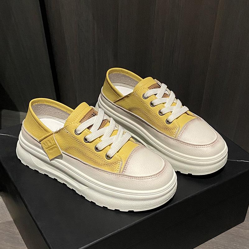 

Внешнеторговые дышащие белые туфли на толстой подошве женские летние новые желтые увеличивающие рост женские туфли повседневные универсальные тонкие кеды прилив 35 жёлтый