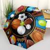 Parapluie Pliant Baseball Sportif Design Pliant à Ouverture Automatique 8 Baleines en Fer Poignée en Plastique Pare-Soleil Pliable Parfaits Cadeaux de Noël