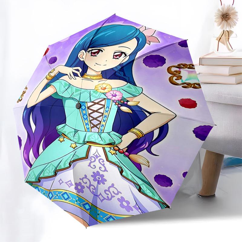 1pc Princess Lila Outdoor Umbrella - Automatic Opening/Closing, Portable 3-Fold Design, 8-Rib Iron Frame, Perfect Gift for Fans, Travelers, Daily Use.
