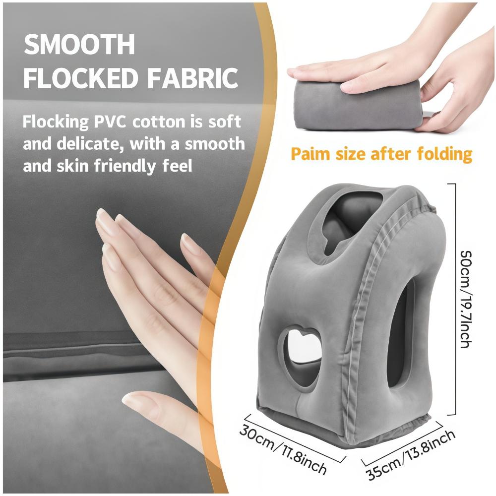 1pc Inflatable Travel Pillow, Airplane Pillow with Patented Valve Design, Travel Accessories with Neck and Head Support, Travel