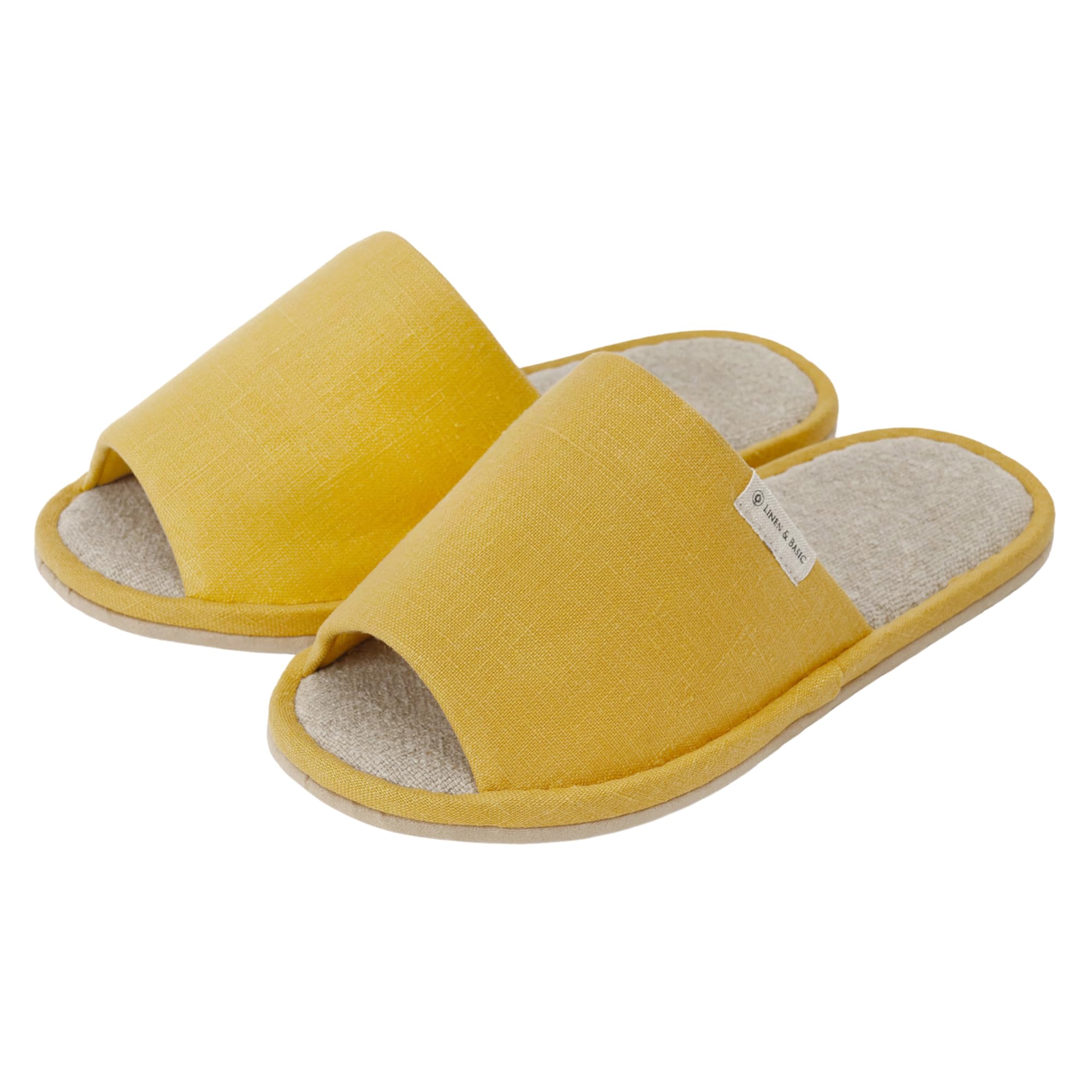 

Bulky Linen Size for Men and Linen [LINEN & BASIC] Slippers, L, Yamabuki, Women,