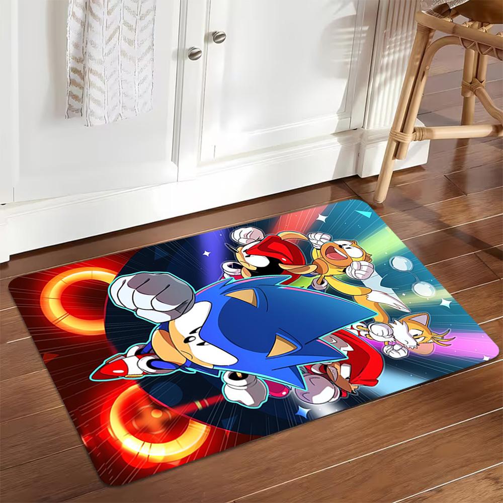 Sonic The Hedgehog Art Print Decoration,Carpet,Living Room,Bedroom, Non-slip,Square rug