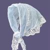 Headscarf Female Bag Head Triangle Seaside Photo Headscarf Headscarf Xinjiang Travel Wear Headscarf White Lace