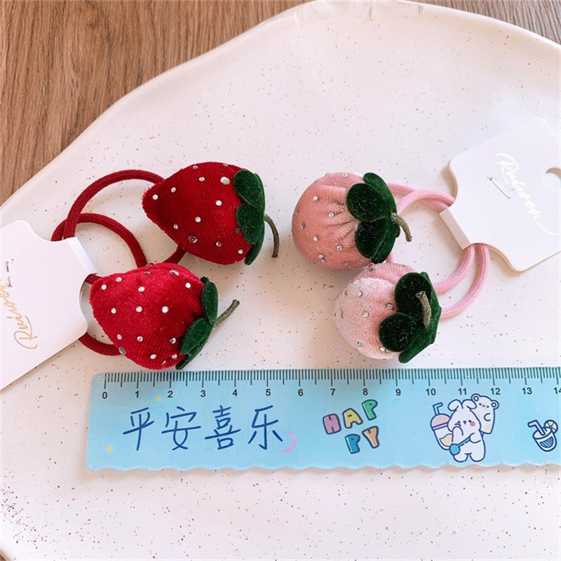 Cute Strawberry Hair Rope Ring Children Gift Baby Girl Kid Elastic Hair Rubber Band Accessories Headdress Headwear Ornament