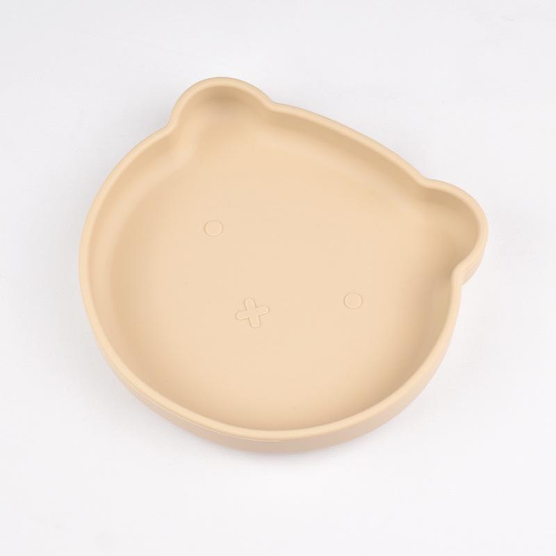 Silikon Geschirr Kinder Cartoon Abendessen Platte Baby Hilfs Lebensmittel Schüssel Baby Silikon Platte