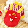 Pet Dog Dog Clothes Cat Autumn and Winter Velvet Dog Sweater Striped Medium-sized Dog Corgi Fighting Can Be Towed Cat Supplies