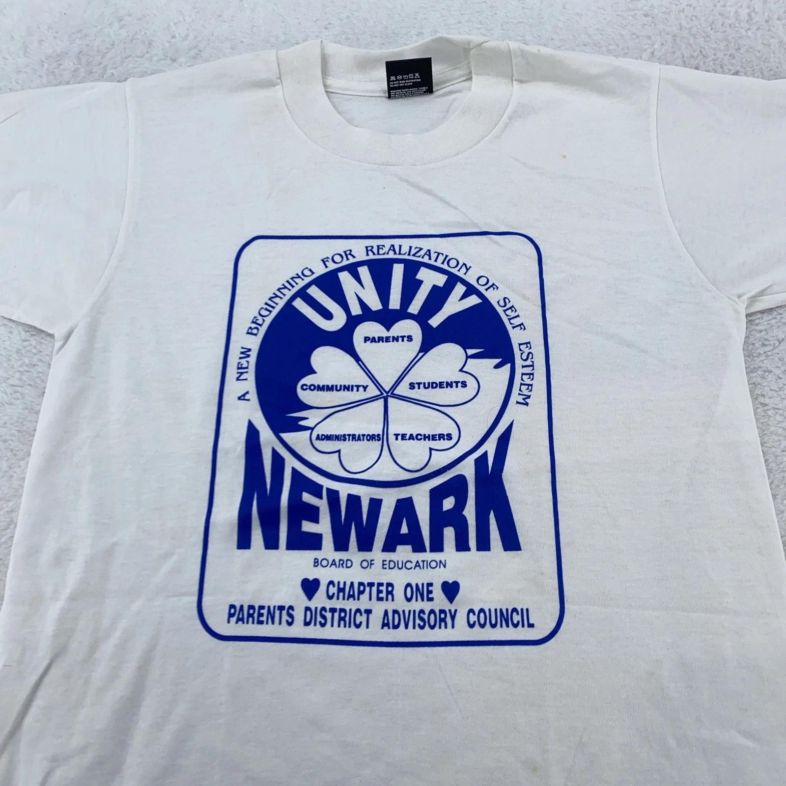 Vintage Newark Unity Shirt Mens XS New Jersey Community School Graphic 90s USA M