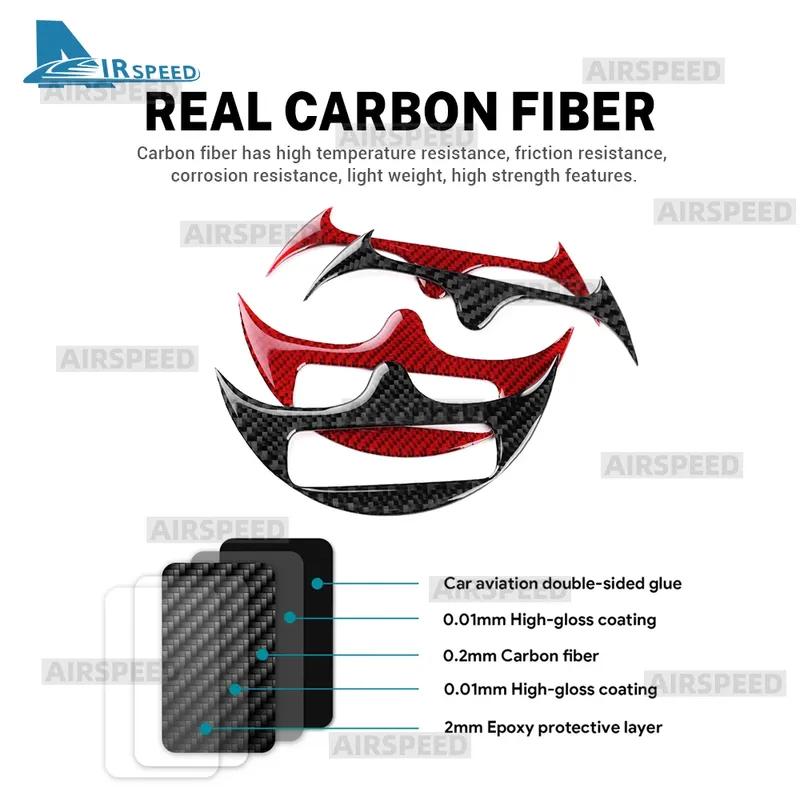 For Fiat 500/Abarth 595/695 2016 2017 2018 2024 Cup Holder Frame Real Soft Carbon Fiber Sticker LHD RHD